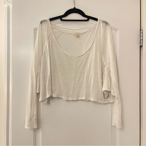 We The Free White Long Sleeve Crop Top